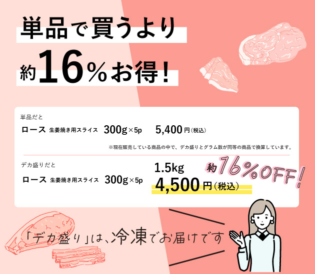 JAPAN X,ジャパンエックス,JAPAN X,デカ盛り,ローススライス 1.5kg,単品で買うより16％お得！単品だと1.5kg5400円、デカ盛りだと4500円