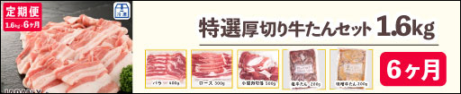 JAPAN X,ジャパンエックス,定期便,選べる2種類,特選厚切り牛たんセット1.6kg 6ヶ月定期はこちら