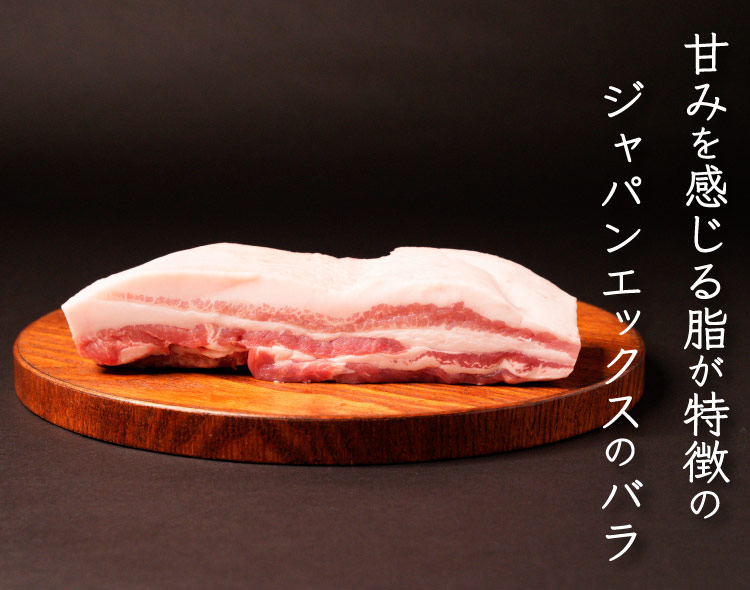 JAPAN X,バラ,ばら,ばら肉,バラ肉,1kg,ブロック肉,塊肉,ブロック,しっとりとした脂が特徴のJAPAN Xのバラ肉です。ブロック肉は、角煮・煮豚などにおススメ。もちろん好きな厚さにカットして、炒め物・揚げ物と様々な使い方が楽しめます。