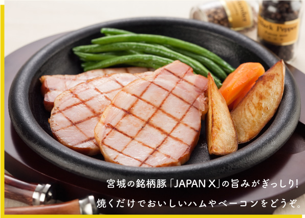 JAPAN X,ギフト,ギフトセット,3500円コース,宮城の銘柄豚JAPANXの旨みがぎっしり！焼くだけで美味しいハムやベーコンをどうぞ！