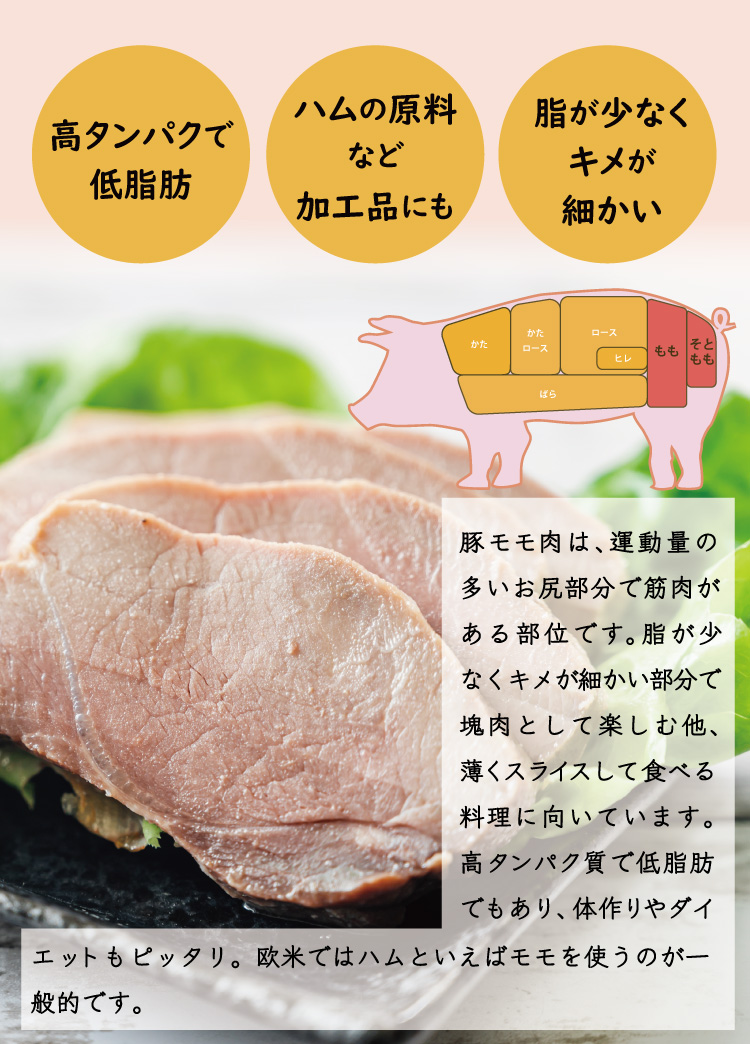 JAPAN X,ジャパンエックス,モモ,ブロック,500g,高タンパクで低脂肪、ハムの原料など加工品にも、脂が少なくキメが細かい肉